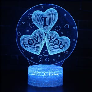 3D Led lampa - I Love You