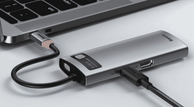 Baseus Metal Gleam 6 i 1 USB C Hubb till dator -
