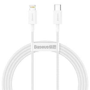 Baseus Superior Snabbladdare USB-C till Lightning Kabel 20W, 2m - Vit