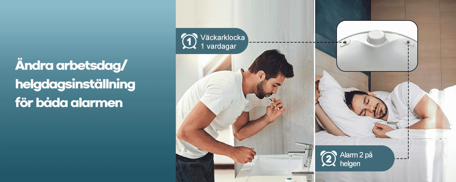 Dekala ljus vackarklocka med soluppgangssimulering och 360 graders LED belysning -