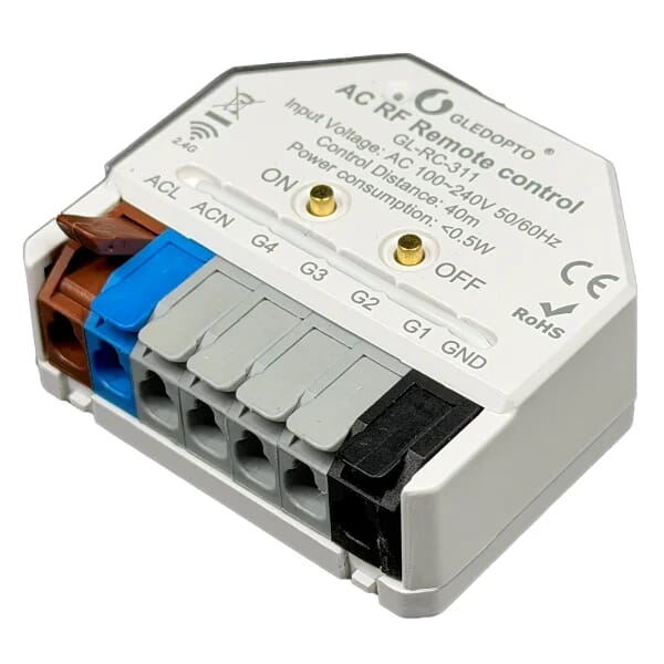 Gledopto AC 2.4GHz RF 4-kanals styrmodul