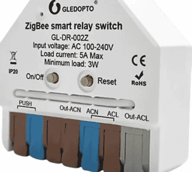 Gledopto smart reläbrytare 5A med Zigbee