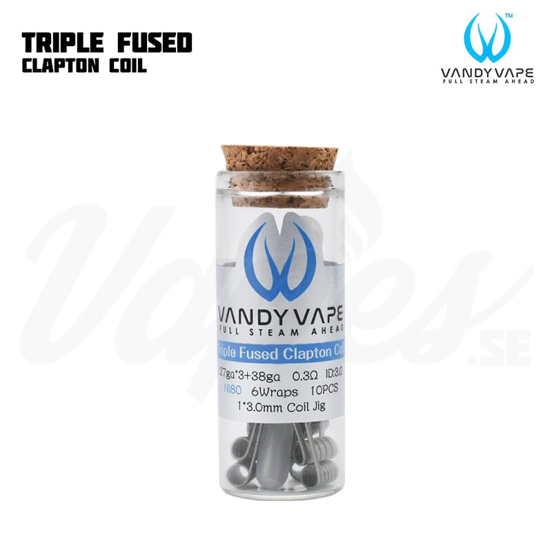 Triple fused clapton coil (27ga_3+38ga) Ni80 0.3Ω 6 wrap