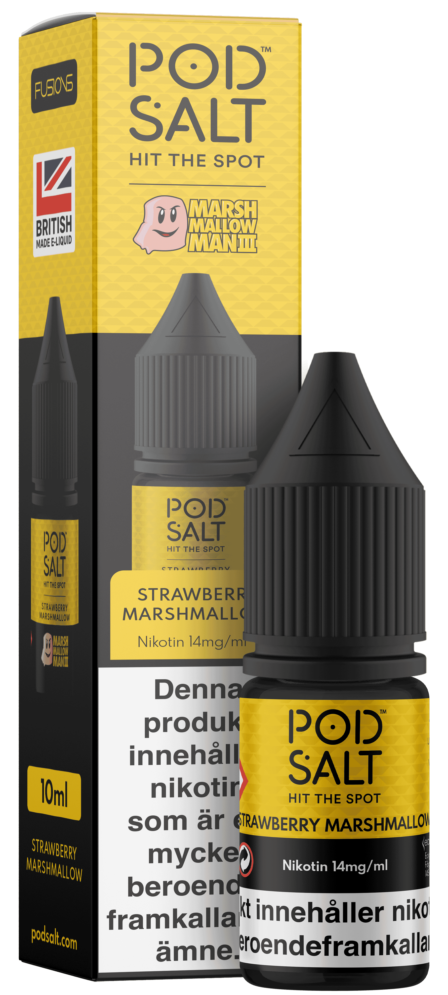 Pod Salt Fusions - Strawberry Marshmallow Man (10 ml, 14 mg, Nikotinsalt)