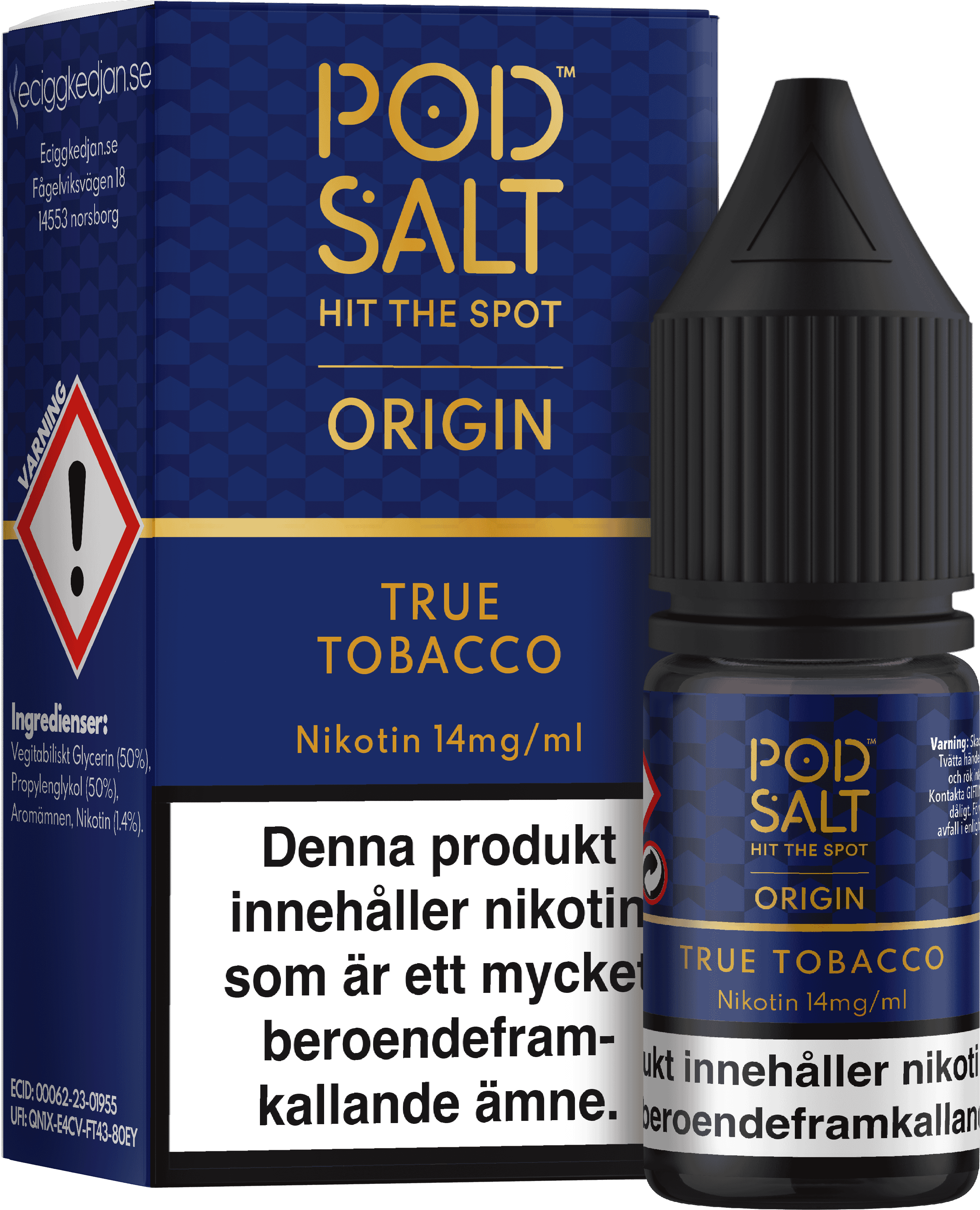 Pod Salt Origin - True Tobacco (10 ml, 14 mg, Nikotinsalt)
