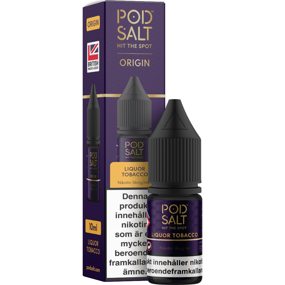 Pod Salt Origin - Liquor Tobacco (10 ml, 14 mg, Nikotinsalt)