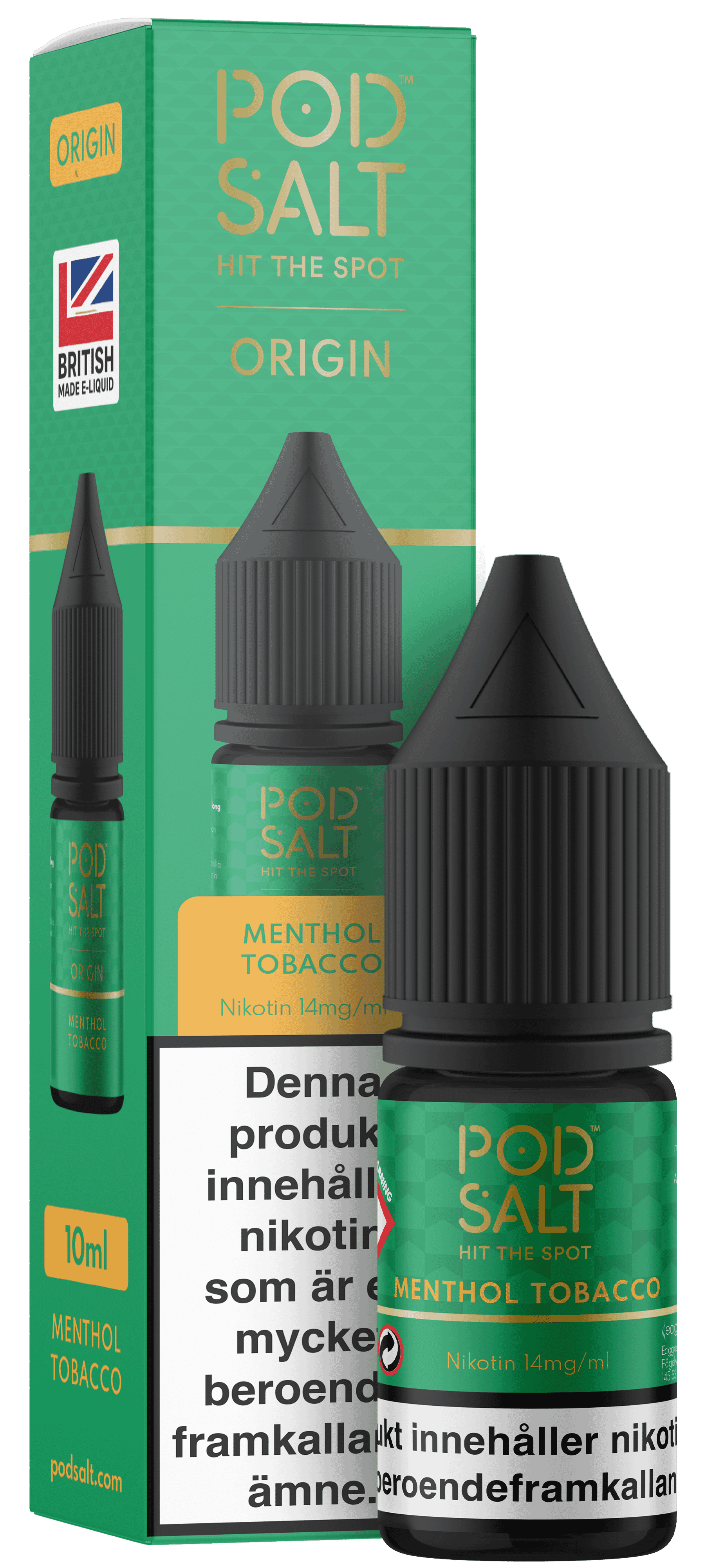 Pod Salt Origin - Menthol Tobacco (10 ml, 14 mg, Nikotinsalt)