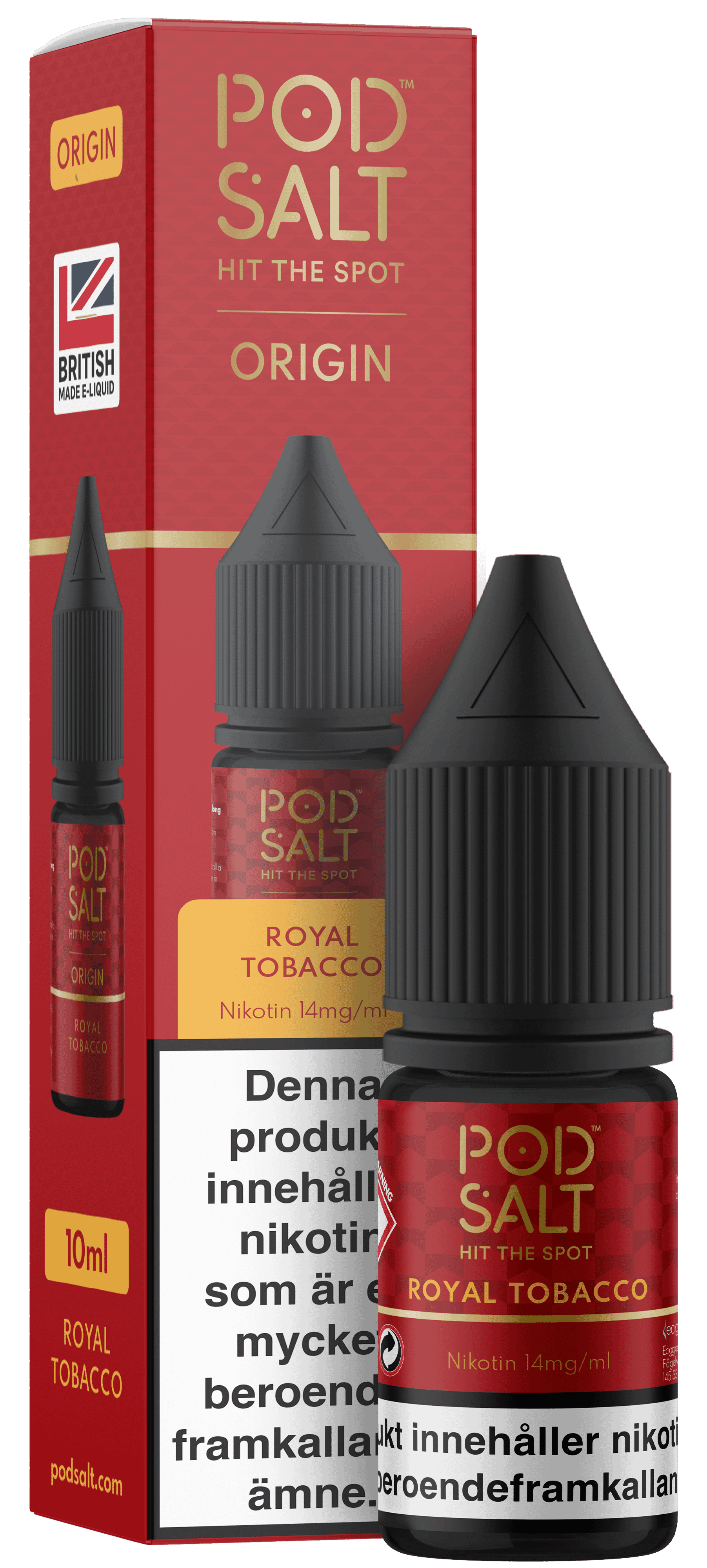 Pod Salt Origin - Royal Tobacco (10 ml, 14 mg, Nikotinsalt)