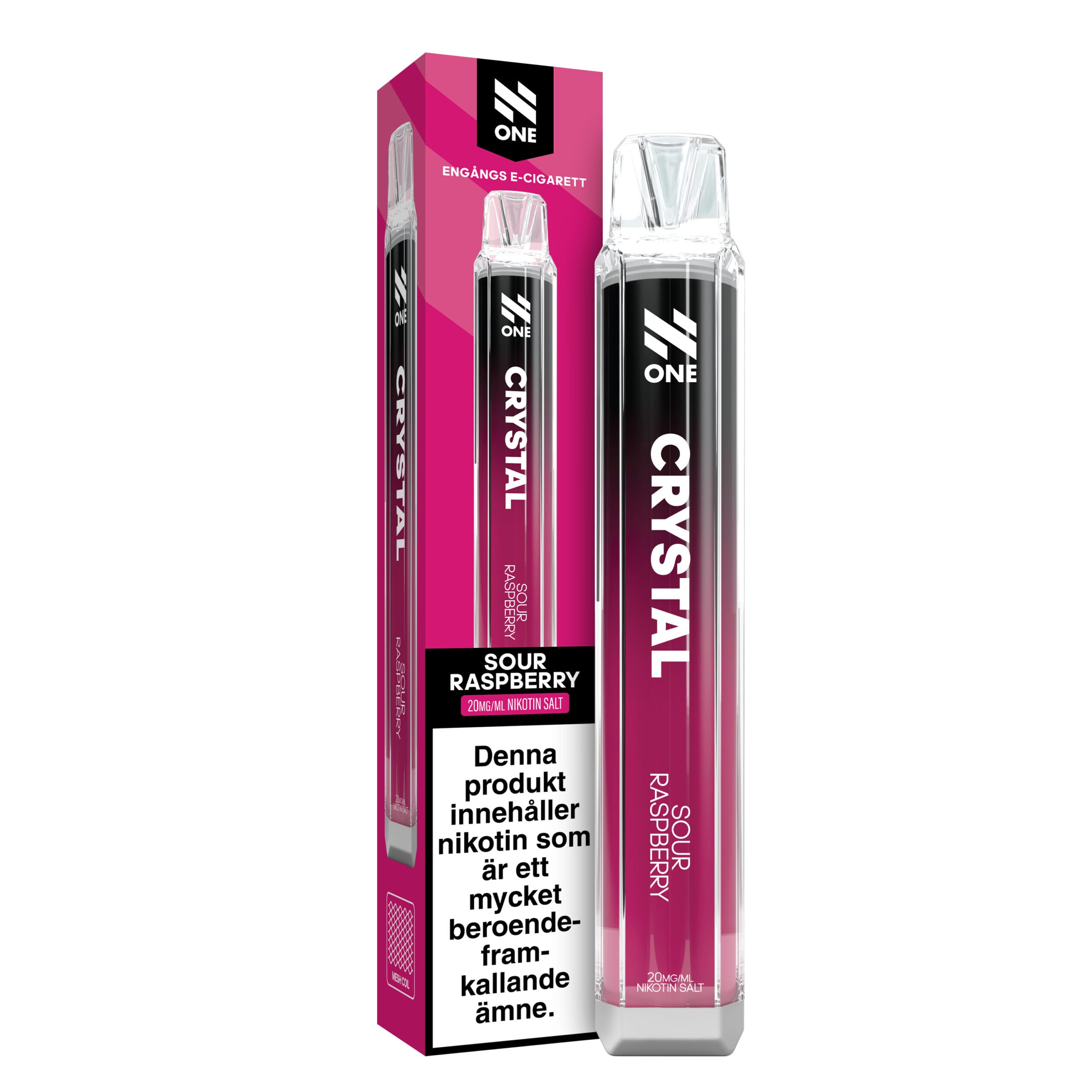 N-One Crystal Mesh - Sour Raspberry (20 mg, Engångs vape)