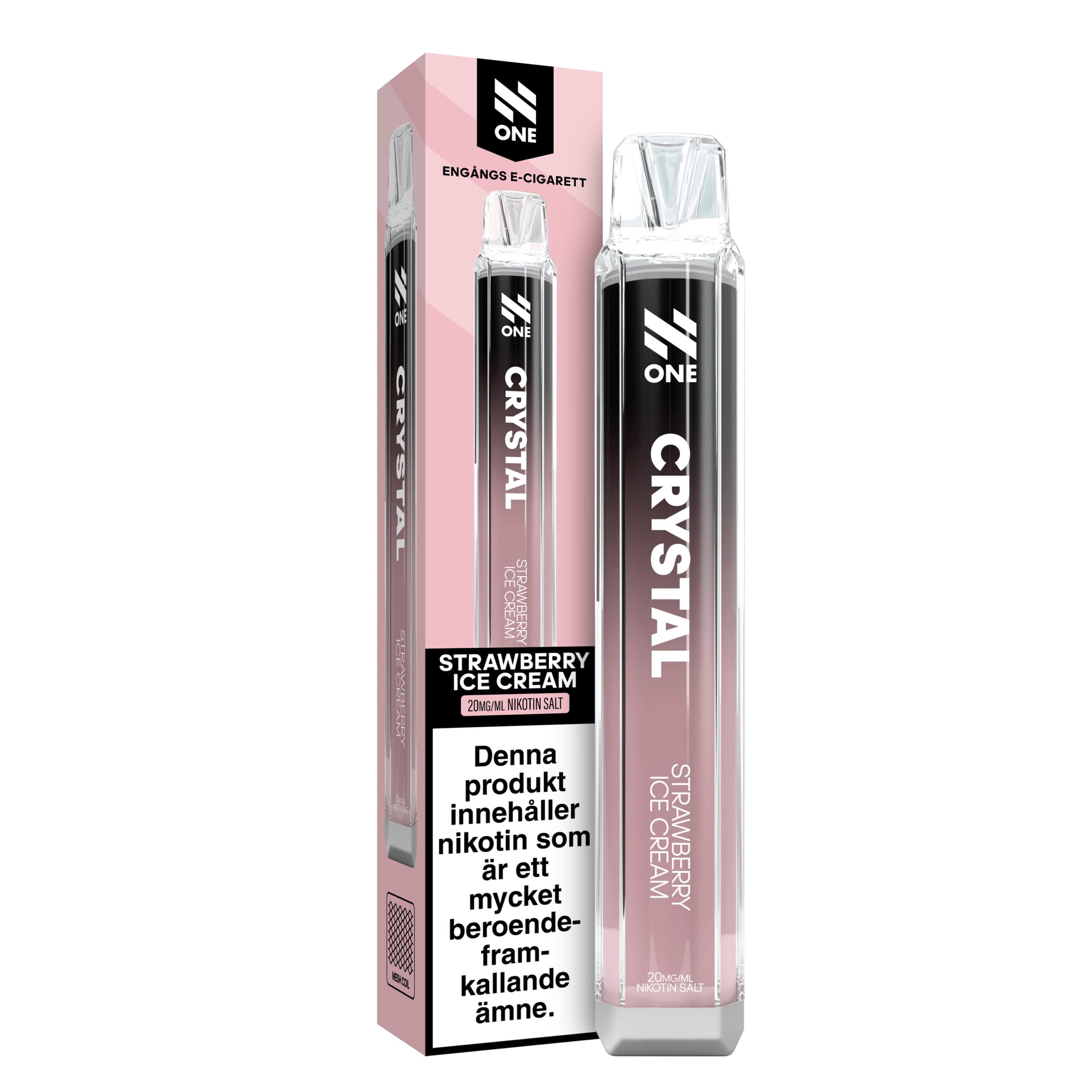 N-One Crystal Mesh - Strawberry Ice Cream (20 mg, Engångs vape)