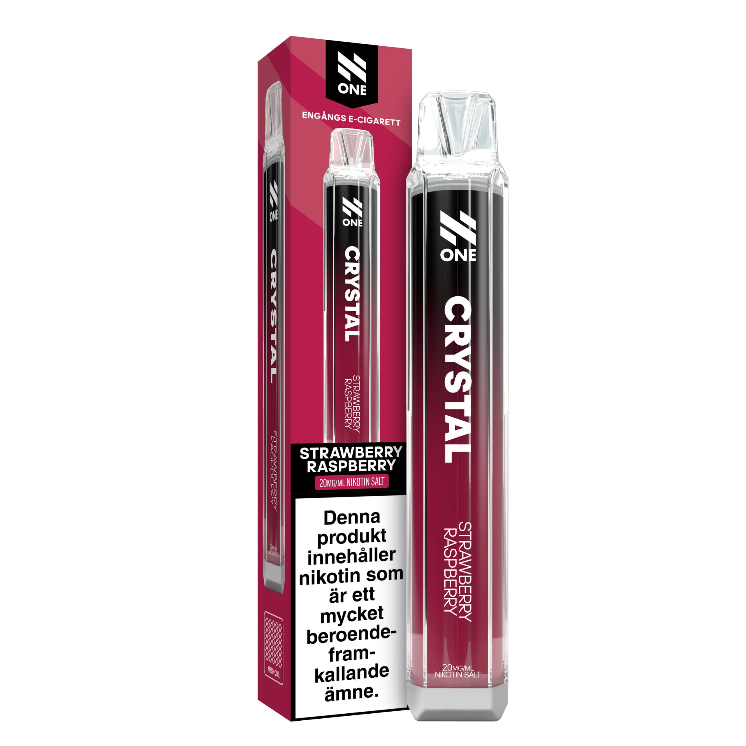 N-One Crystal Mesh - Strawberry Raspberry (20 mg, Engångs vape)