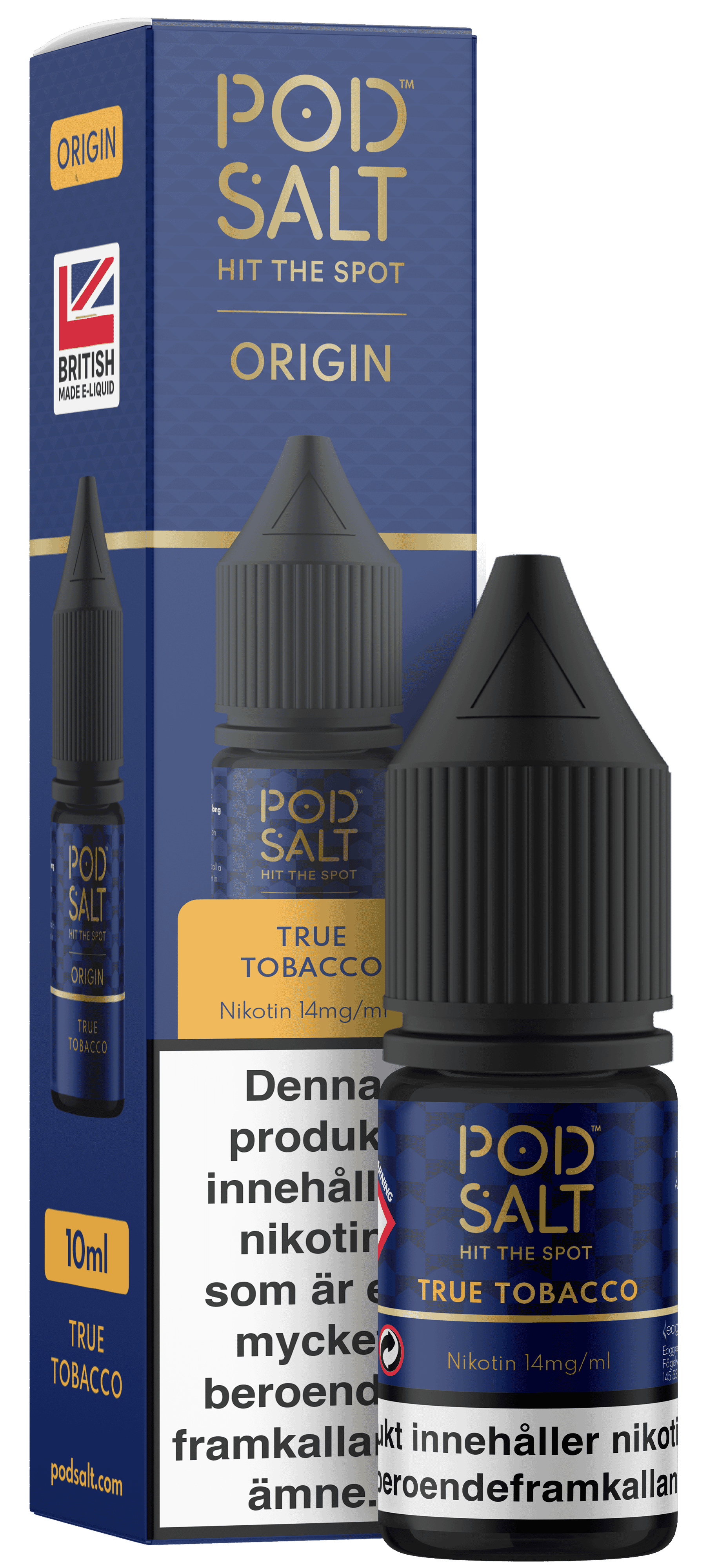 Pod Salt Origin - True Tobacco (10 ml, 14 mg, Nikotinsalt)