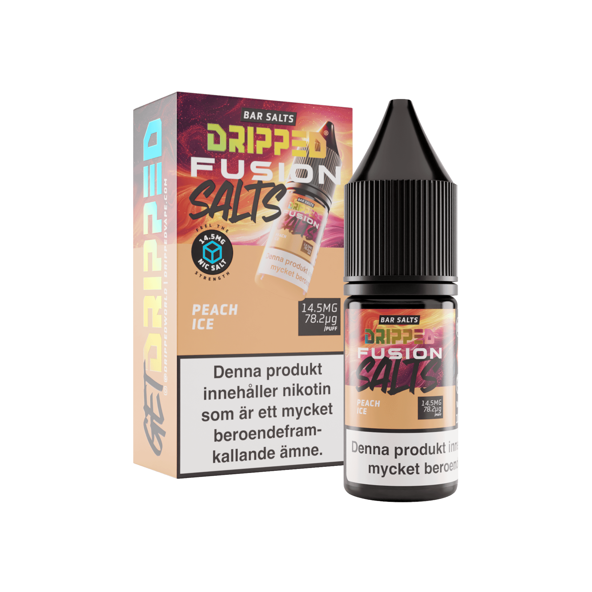 Dripped Fusion Salts - Peach Ice (10 ml, 14,5 mg Nikotinsalt)