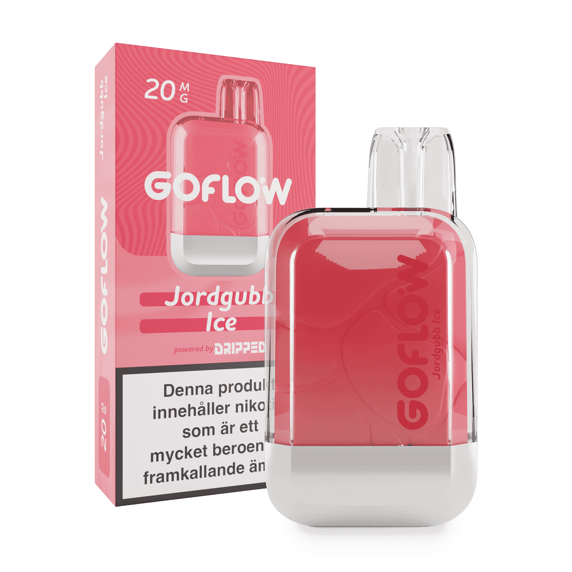 GoFlow - Jordgubb Ice (20 mg, Engångs vape)