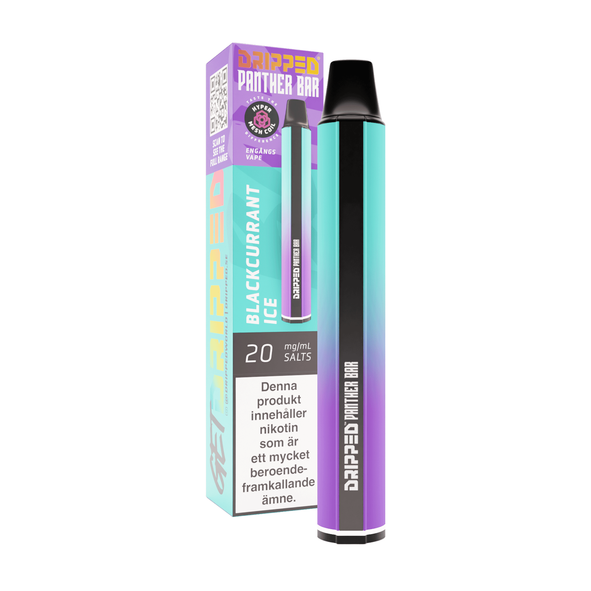 Panther Bar - Blackcurrant Ice (20 mg, Engångs vape)