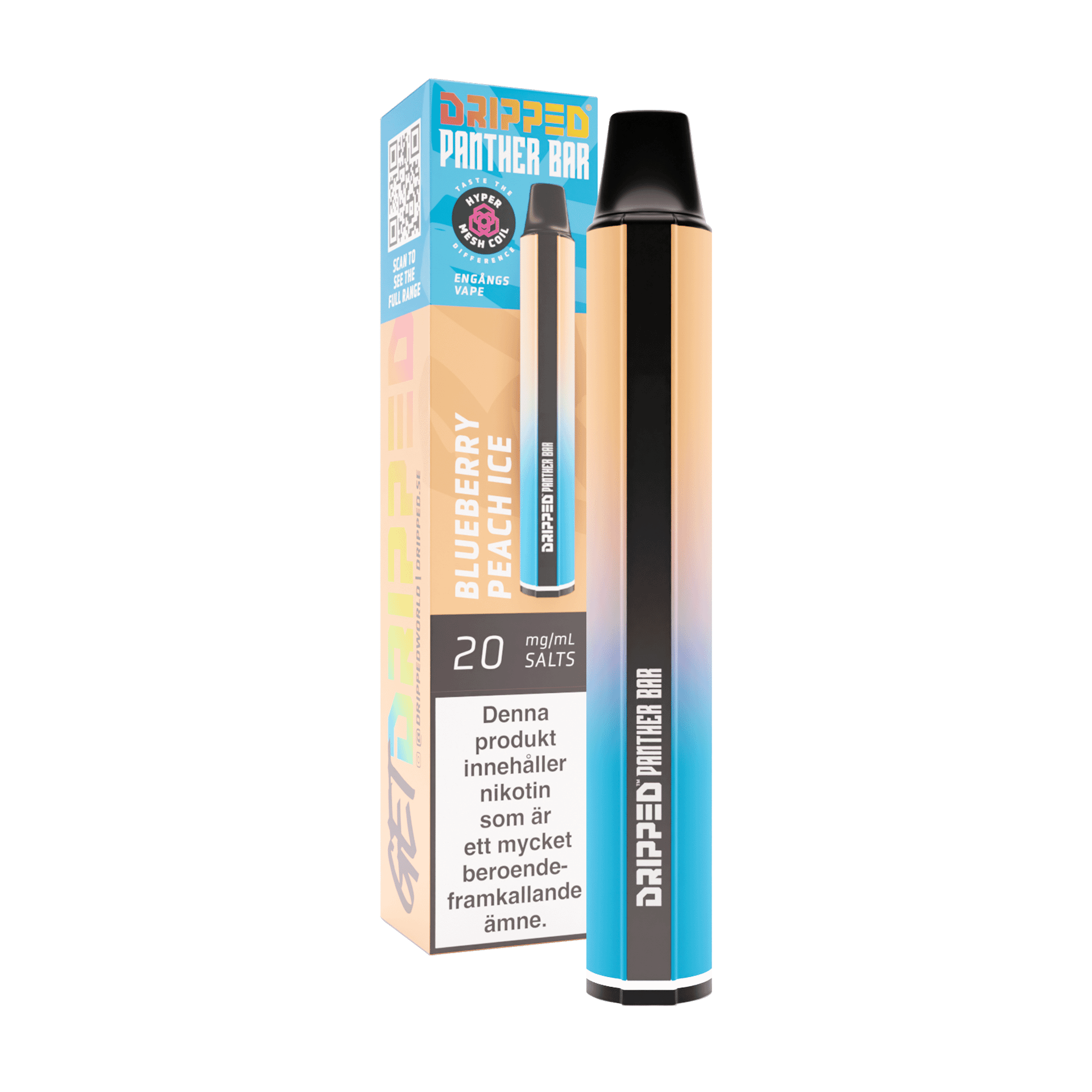 Panther Bar - Blueberry Peach Ice (20 mg, Engångs vape)