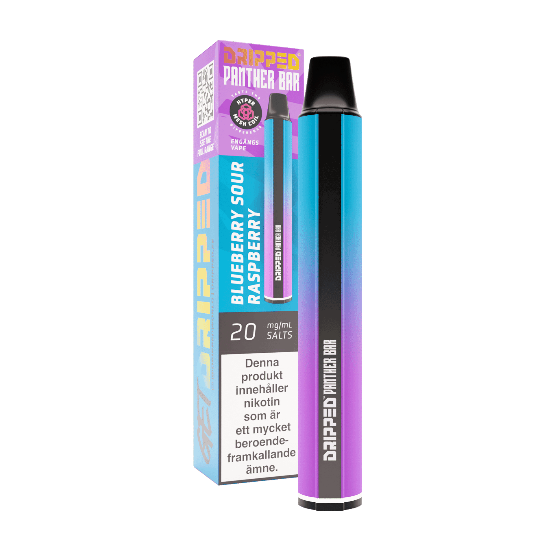 Panther Bar - Blueberry Sour Raspberry (20 mg, Engångs vape)