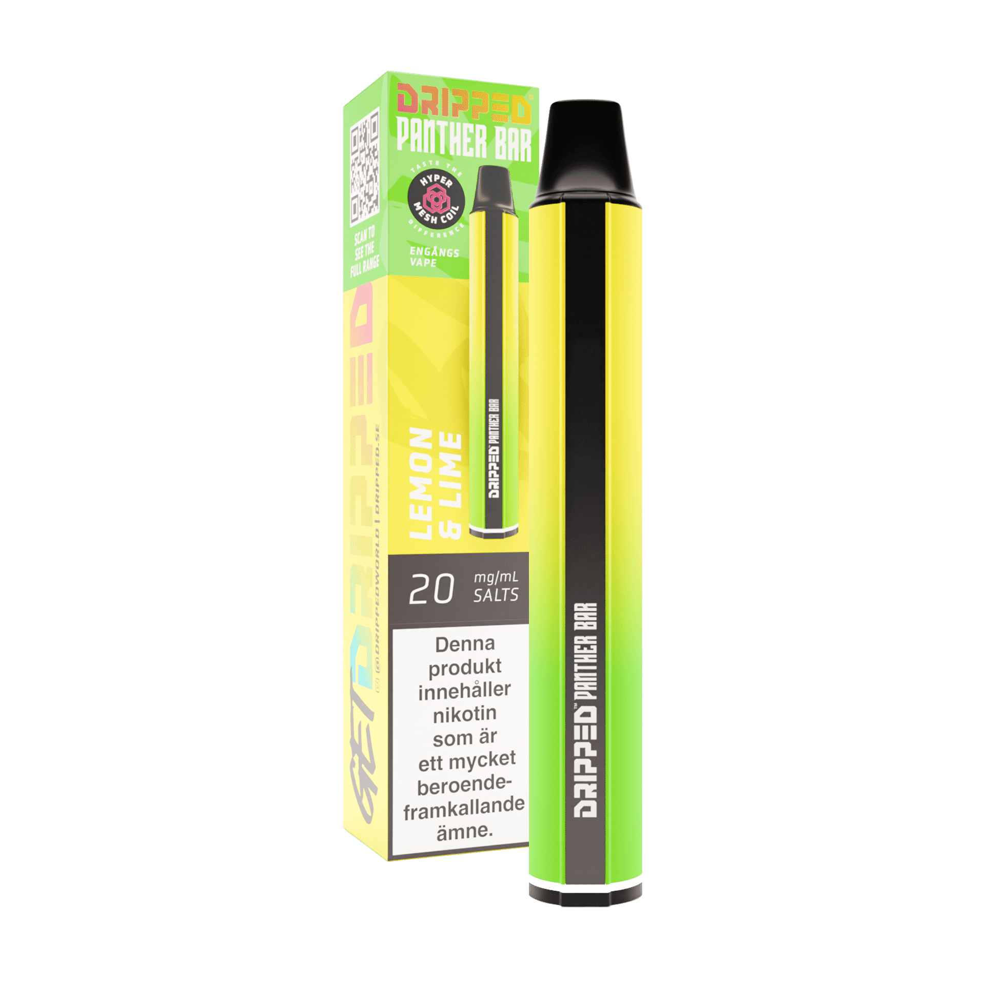 Panther Bar - Lemon & Lime (20 mg, Engångs vape)