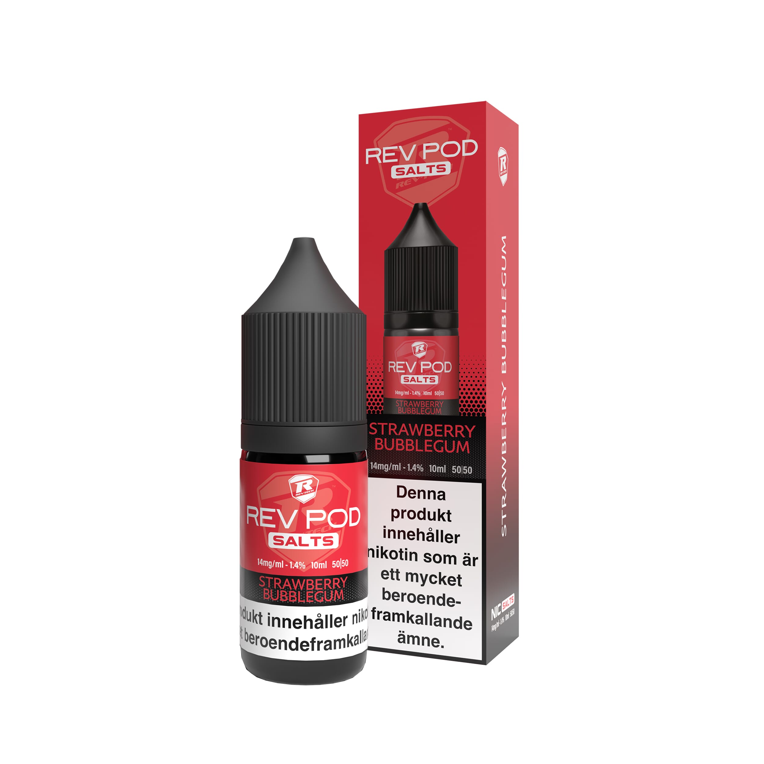 Rev Pod  Salts - Strawberry Bubblegum (10 ml, 14 mg Nikotinsalt)