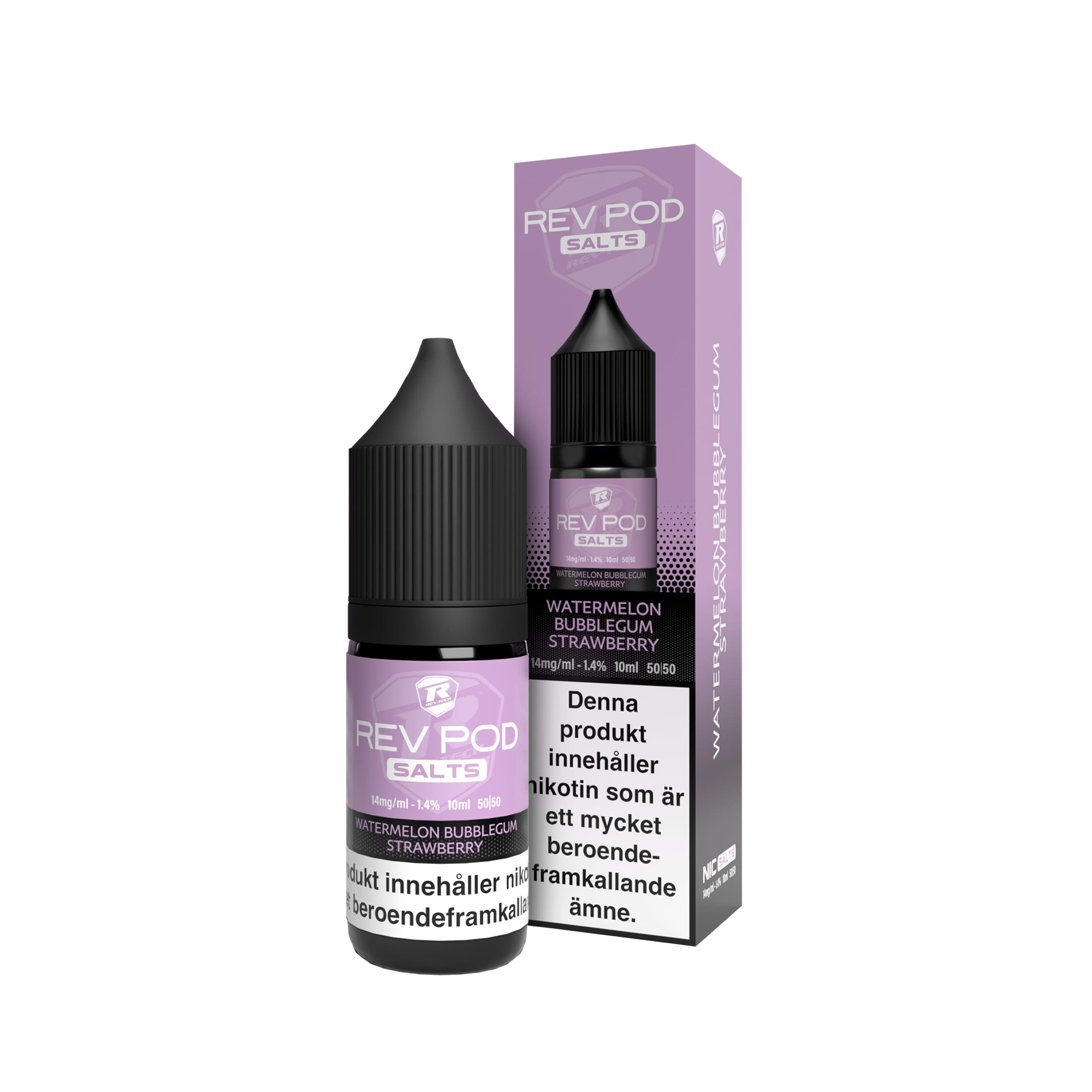 Rev Pod  Salts - Watermelon Bubblegum Strawberry (10 ml, 14 mg Nikotinsalt)